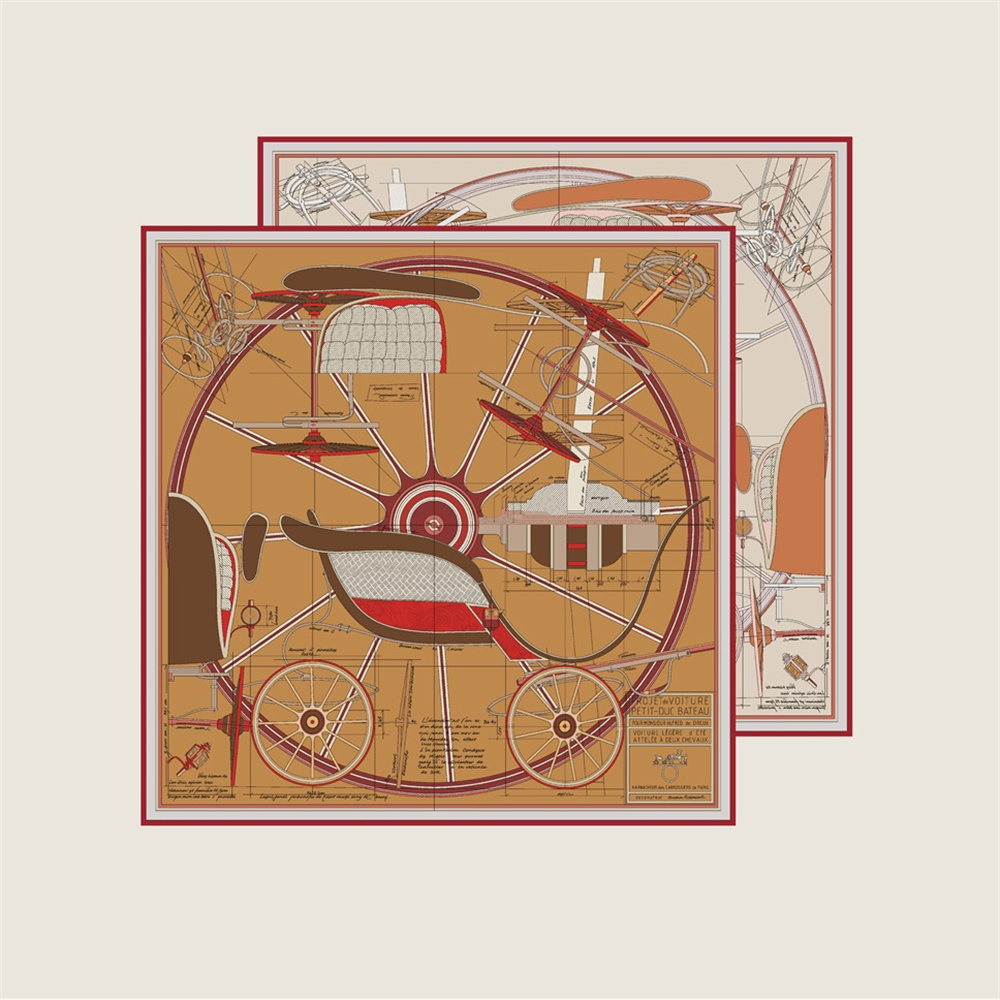 Scarf Silk Square - POBING Hand Rolled Twill Silk Scarf