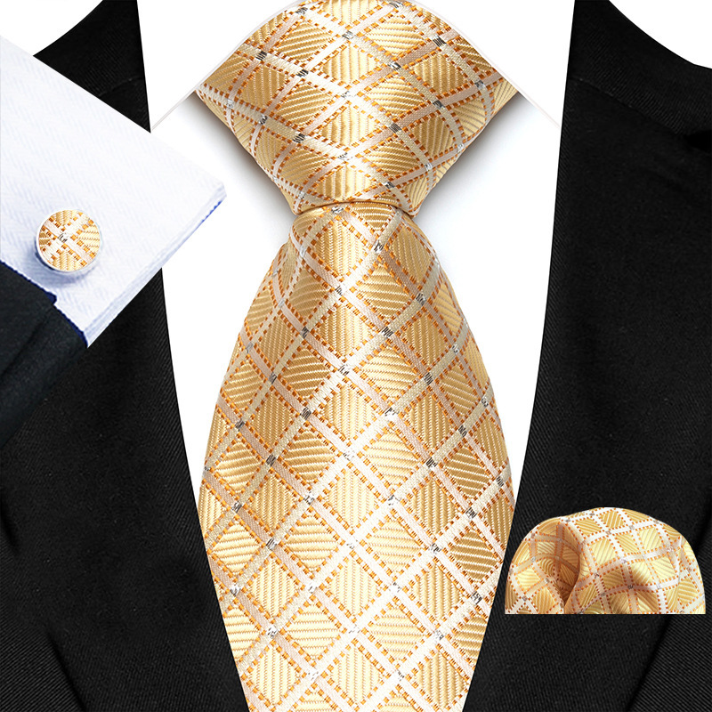 100% Silk Tie Set for Men Luxu - Pocket Square Set 评论和价格