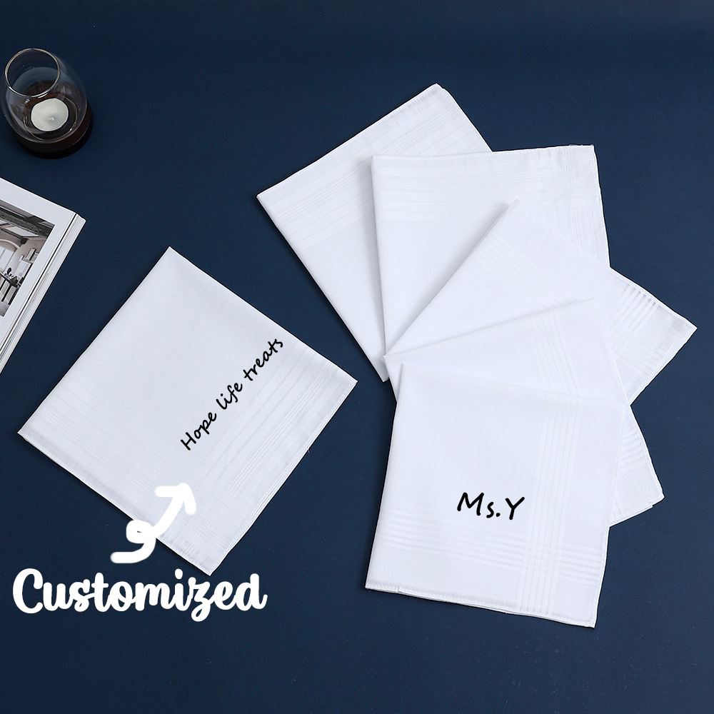 Personalized Custom Text Cotto - Handkerchief Cotton Men 评论和价格