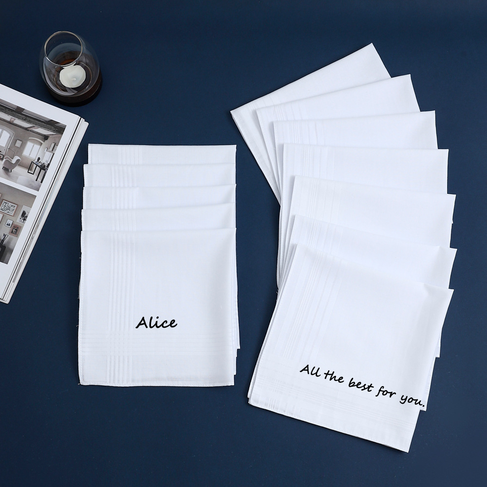 Personalized Custom Text Cotto - Handkerchief Cotton Men 评论和价格