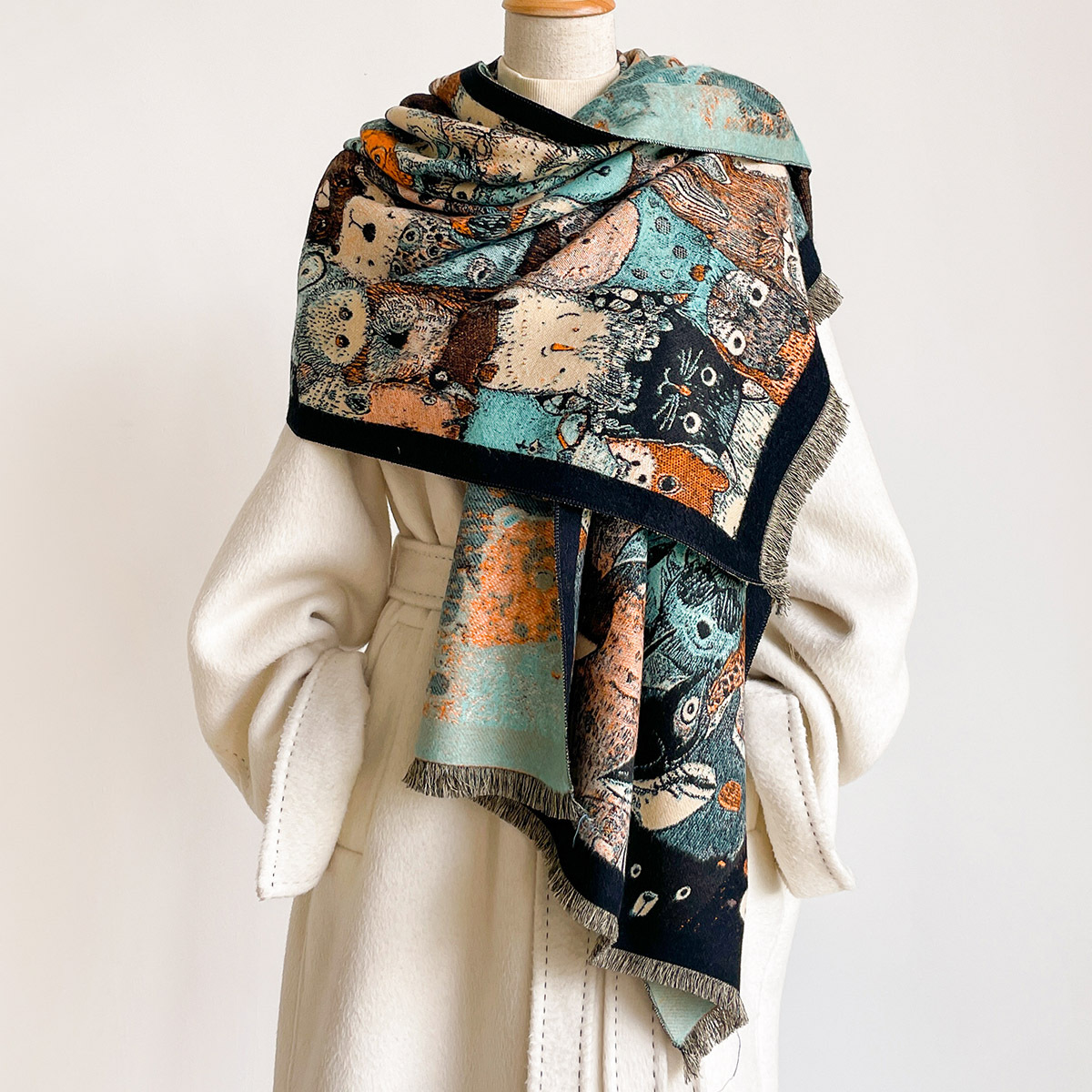 Imitation Cashmere Fringed Sca - Pashmina Wrap Large 评论和价格