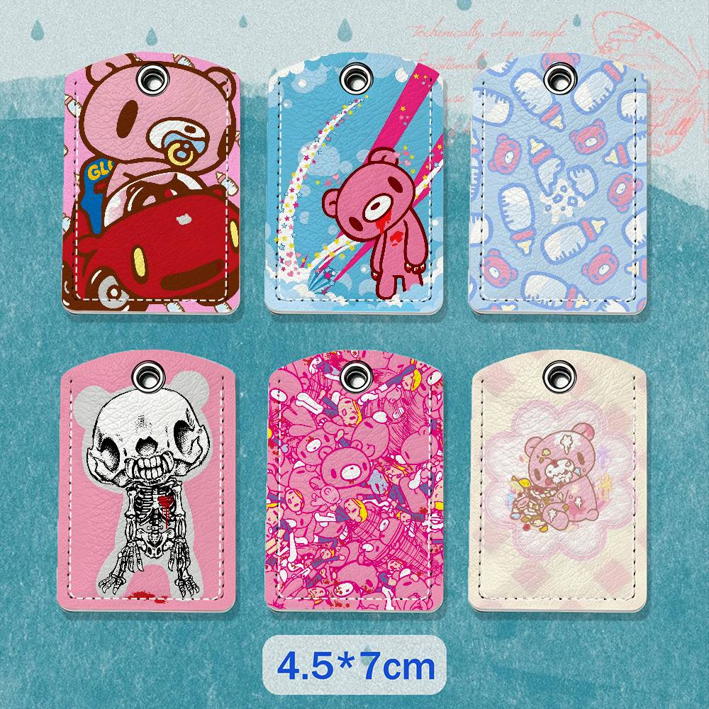 Cartoon G-Gloomy Bear Leather  - Lanyard Badge Holder 评论和价格