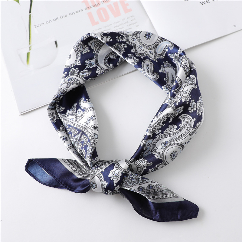 60cm Luxury Square Silk Scarf  - Head Wrap Turban 评论和价格