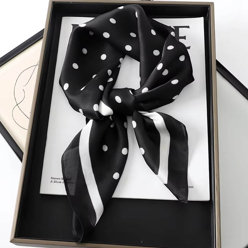 Luxury Lady Hair Dot Scarf Fem - Scarf Silk Square 评论和价格