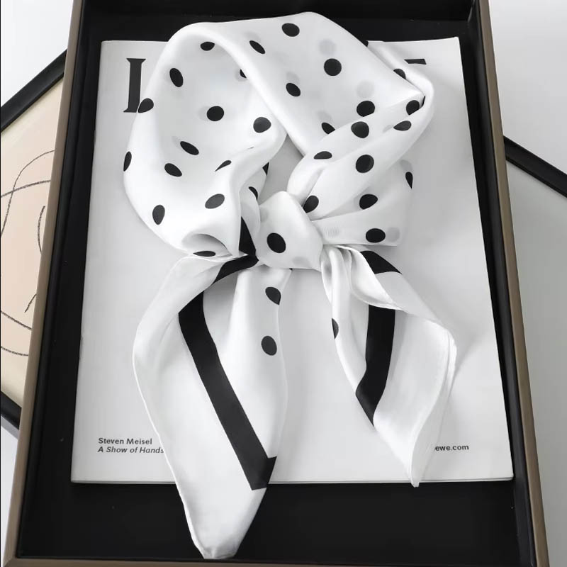 Luxury Lady Hair Dot Scarf Fem - Scarf Silk Square 评论和价格