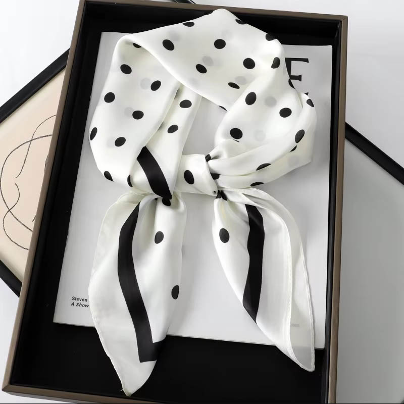 Luxury Lady Hair Dot Scarf Fem - Scarf Silk Square 评论和价格